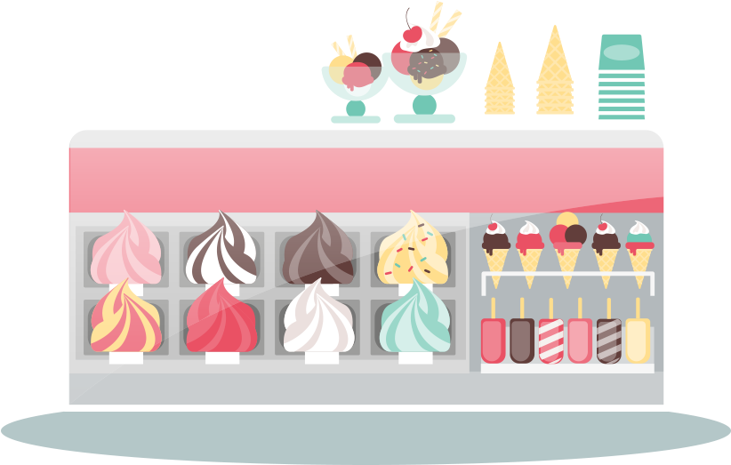 Download Ice Cream Shop Illustration - ClipartKey