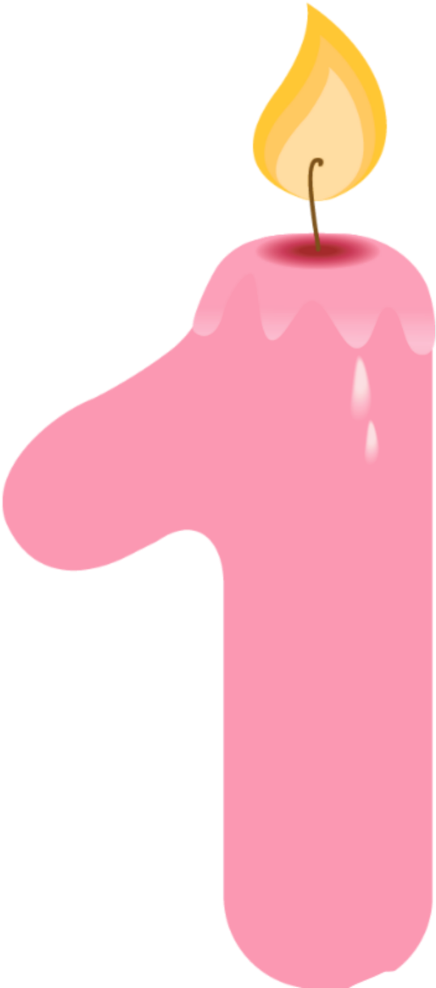 Download #ftestickers #candle #birthday #1 Pink - ClipartKey