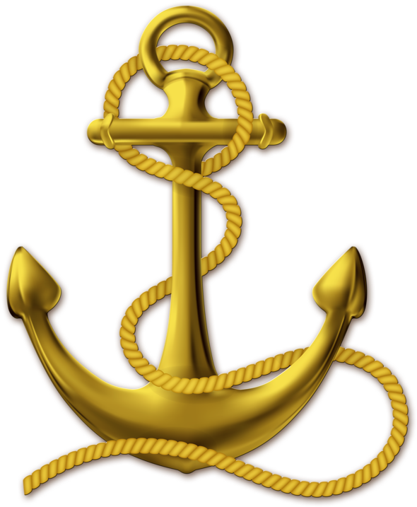 Download Anchor Clipart Gold Anchor With Gold Rope Png ClipartKey
