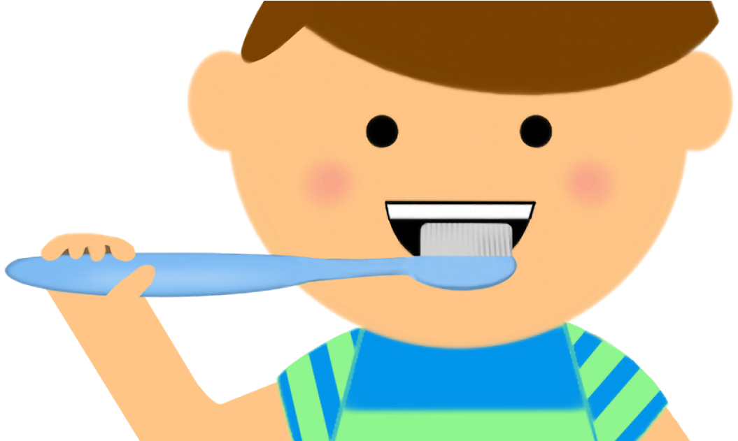 He brush his teeth