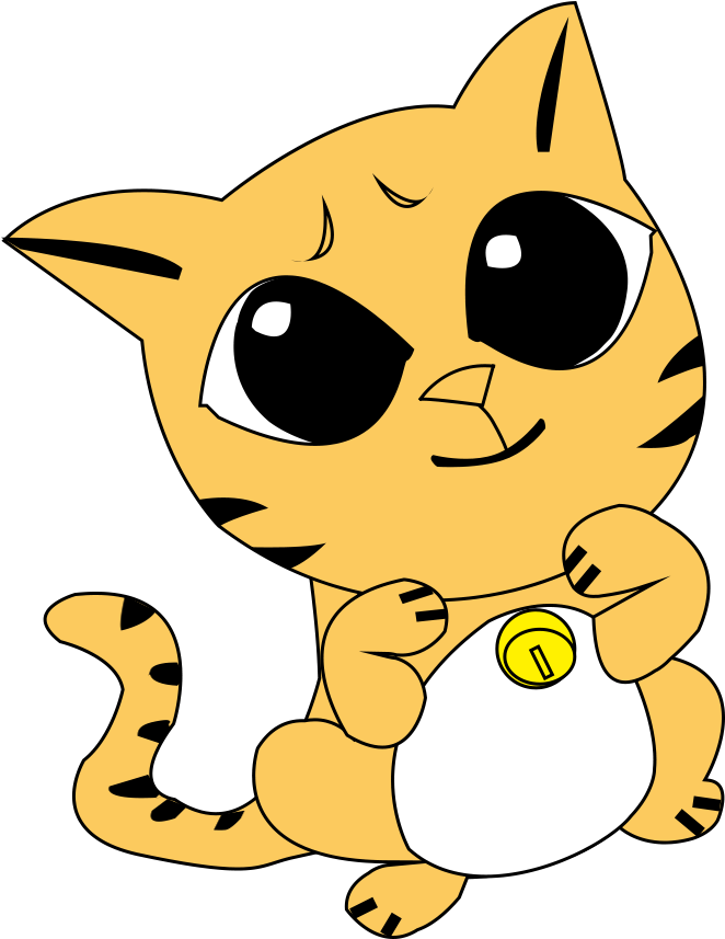  Download  Kitten Clipart Yellow Cat  Gambar Kartun  Anak 
