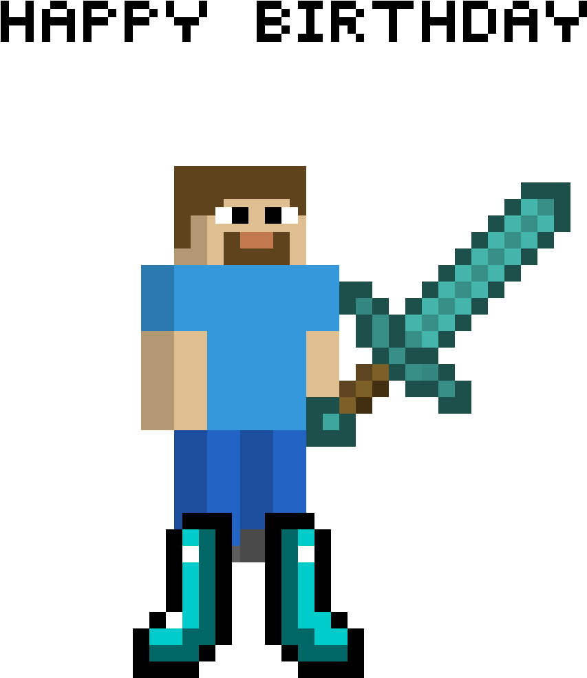 Download Transparent Minecraft Birthday Clipart - Sword Minecraft Png ...
