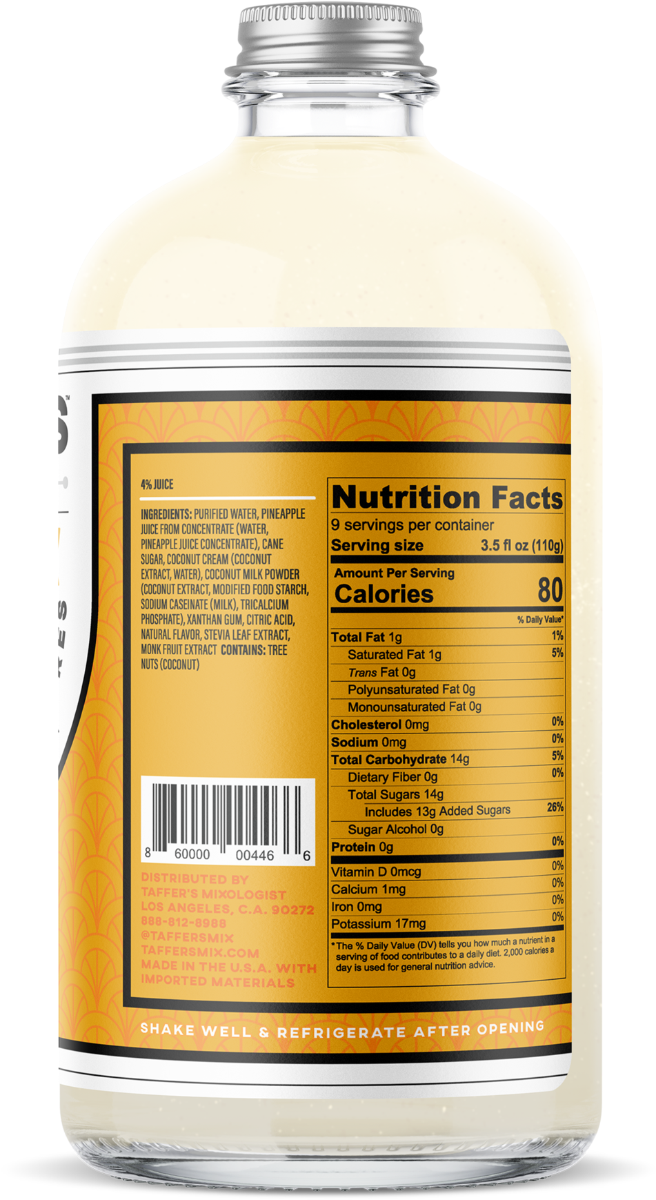 Download Pina Colada Mix Walmart Taffer's Mixers ClipartKey