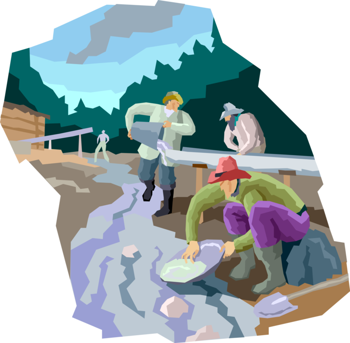 Download Vector Illustration Of California Gold Rush Gold Prospector