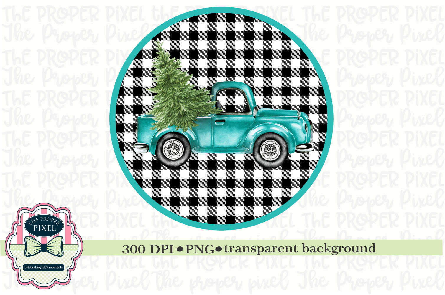 Download Vintage Truck With Christmas Tree Sublimation Printable