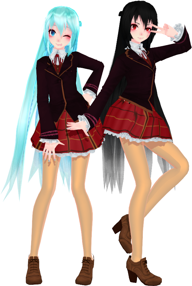 Download Hatsune Miku Mikumikudance Clothing School Uniform Anime