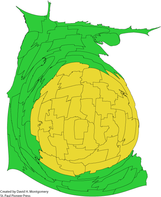 Download Minnesota Pop Cartogram - Minnesota Distortion Map Population ...