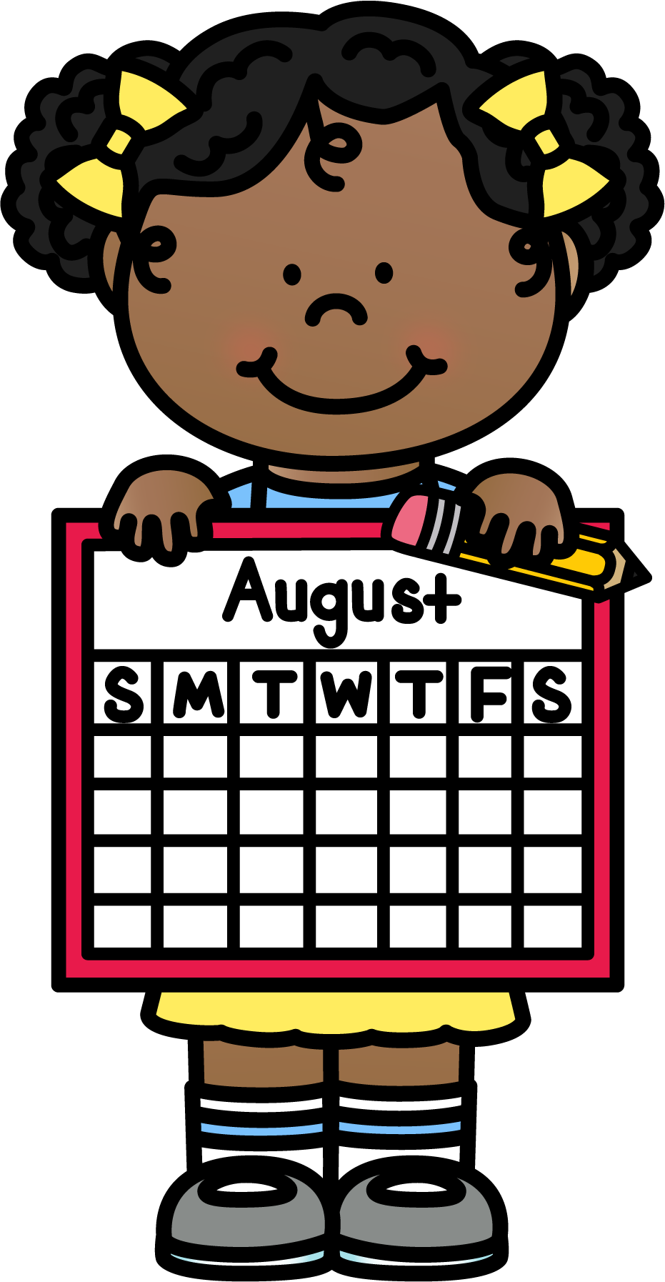 Download August Calendar Girl 01 Whimsyclips ClipartKey