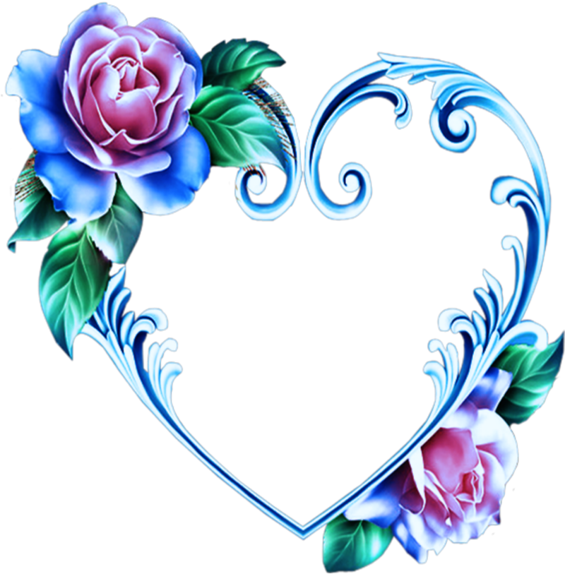 Download Mq Blue Roses Rose Flowers Flower - Heart With Roses Frame ...