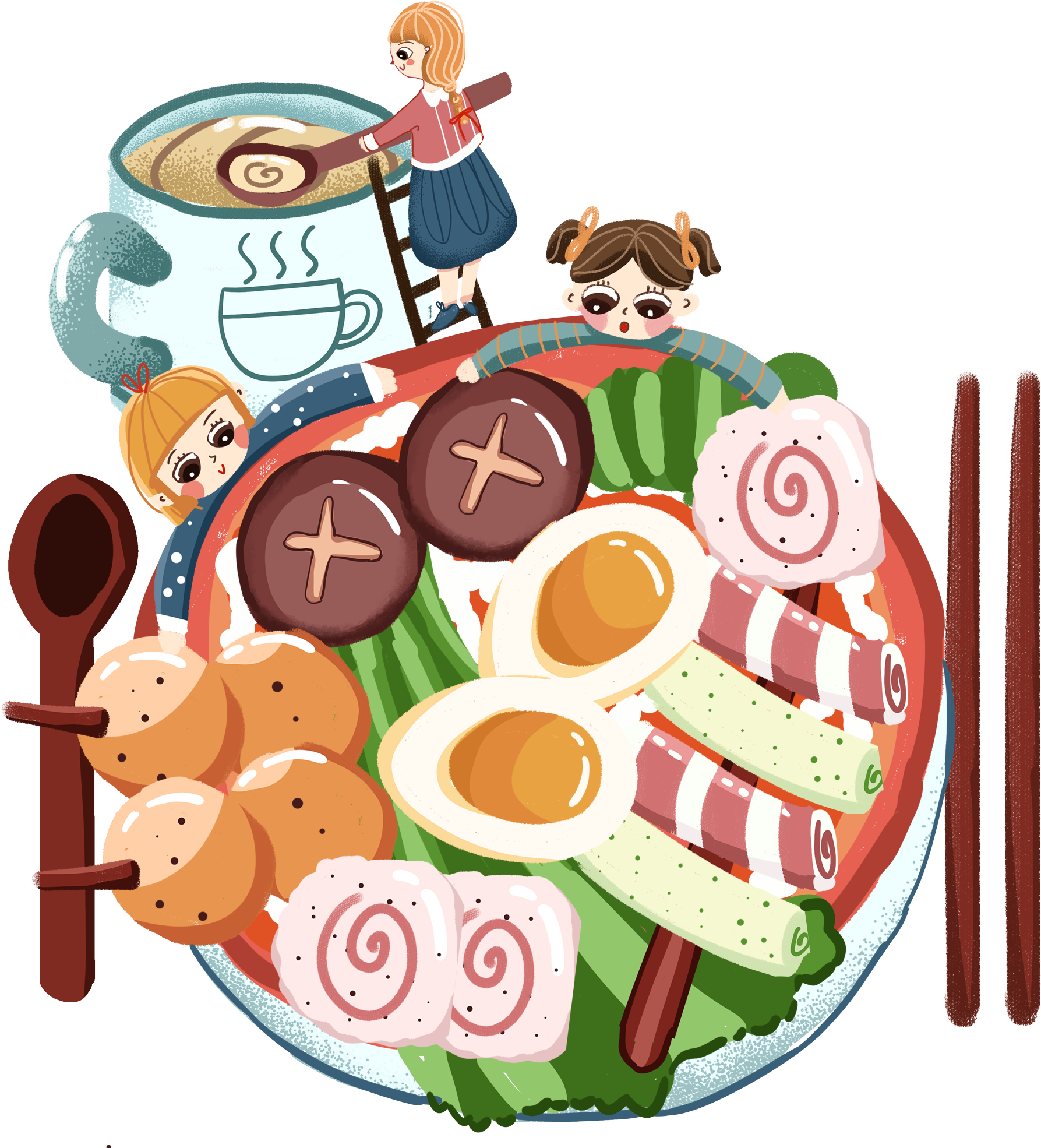 Download Food Fight Illustration Hand Painted Png And Psd - รูป การ์ตูน ...