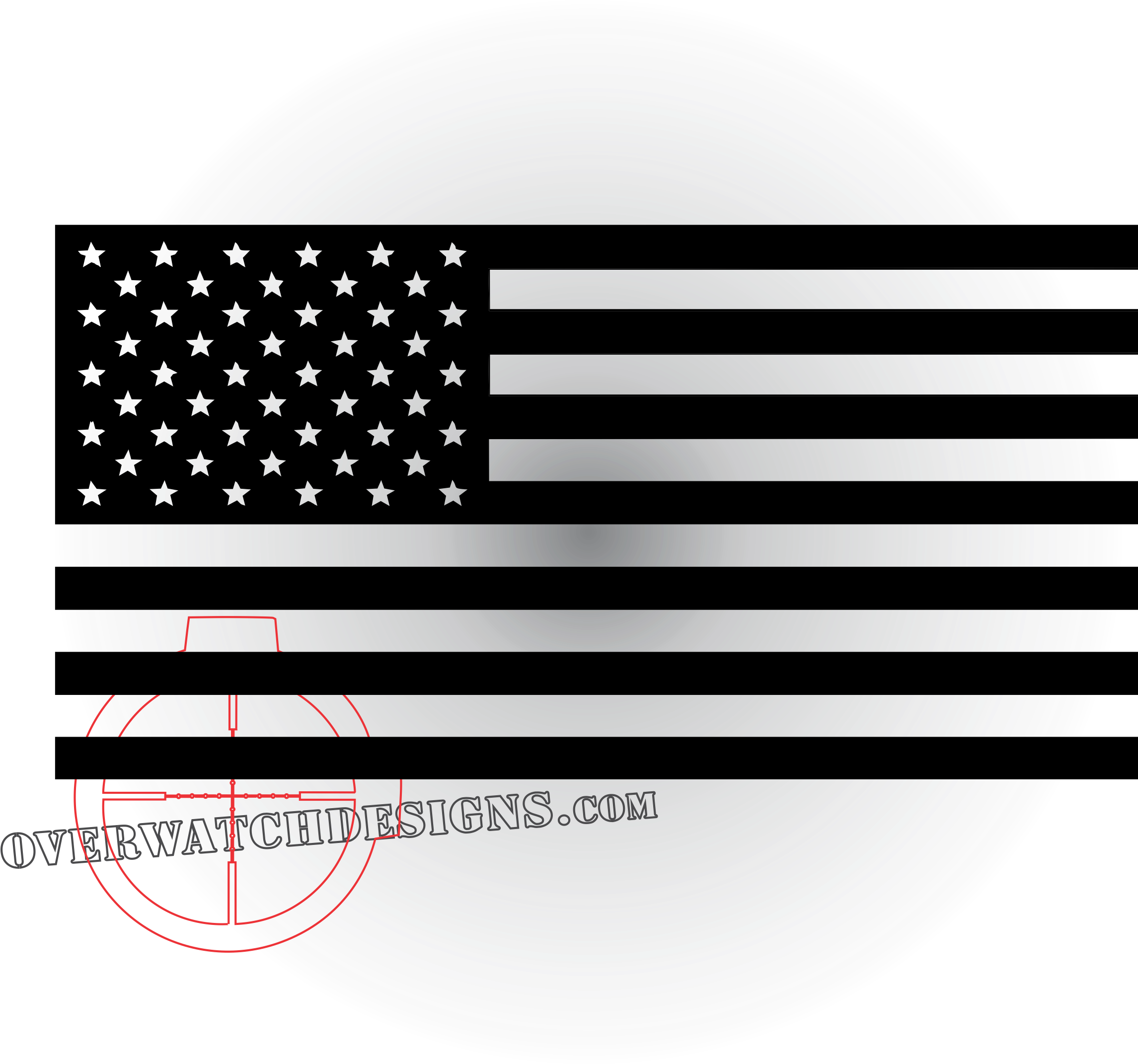 Download Transparent American Flag Design Png - Black And White Us Flag