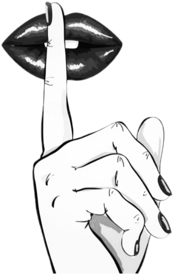 Finger On Lips Shhh Black And White Download #secret #hush #shh #shhh #sticker #tumblr #aesthetic - Finger