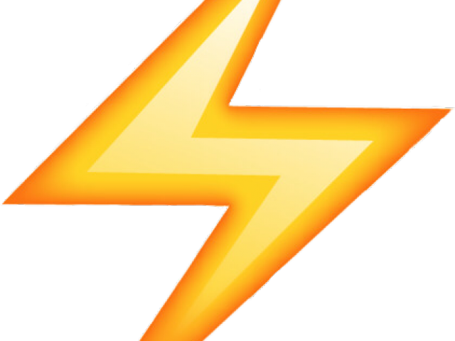 Download Transparent Background Lightning Bolt Emoji Png - ClipartKey