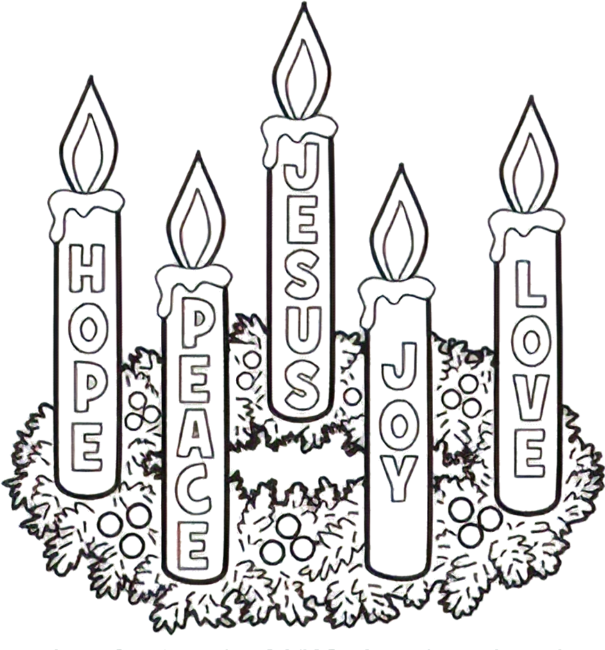Download Advent Wreath To Colour ClipartKey
