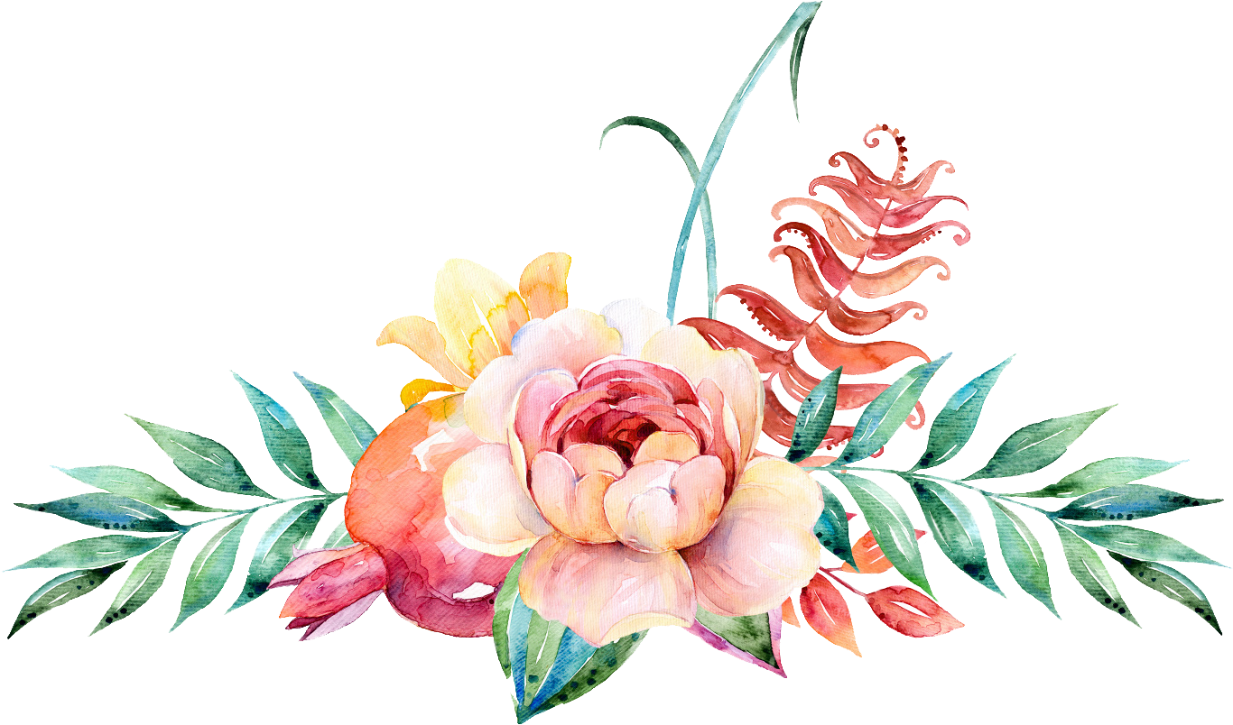 Download Flower Cliparts Png Border - Watercolor Flower Vector Png