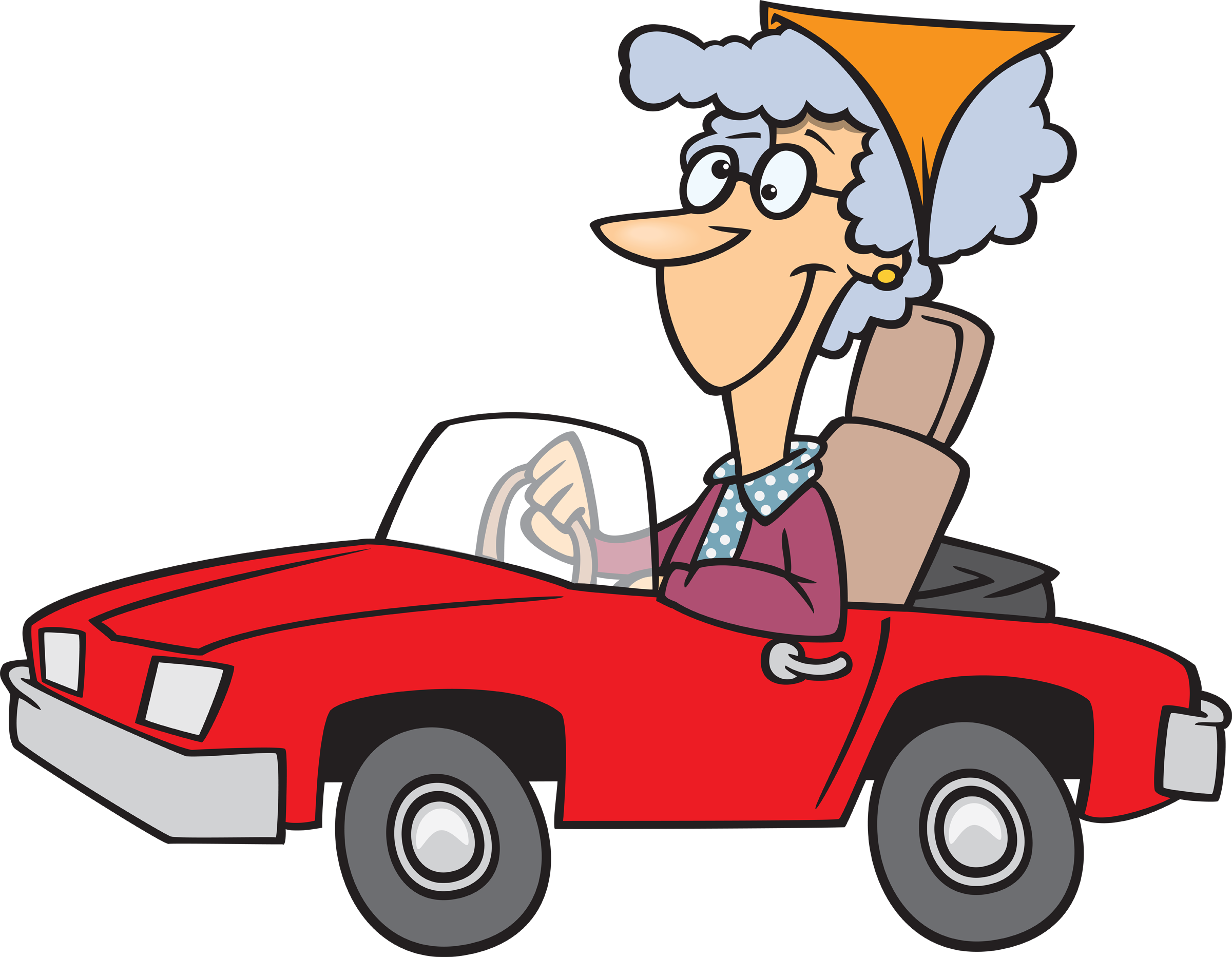 Download Old Lady Driver Cartoon Clipart , Png Download Old Lady In