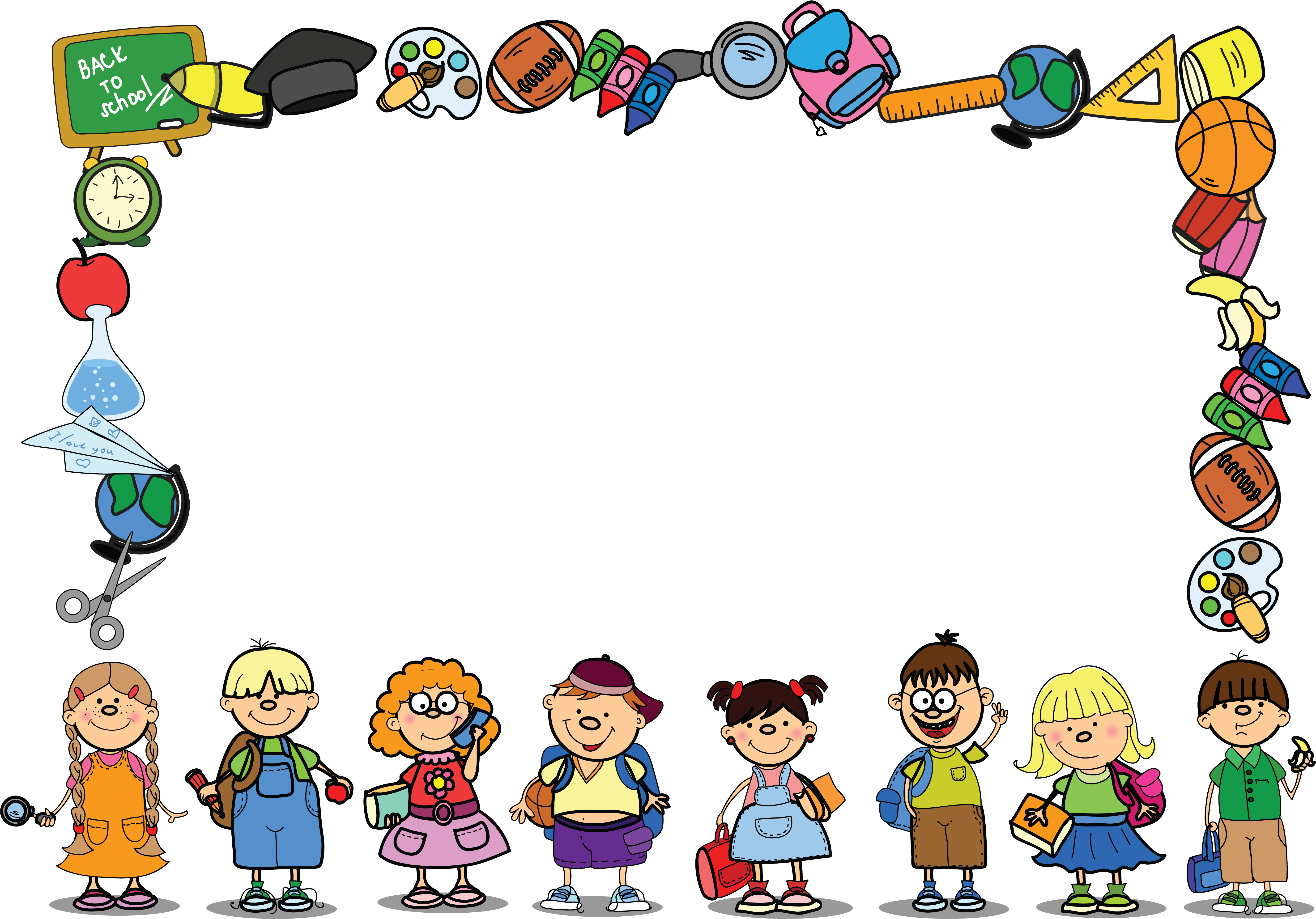Download Transparent Classroom Jobs Clipart Border School Background