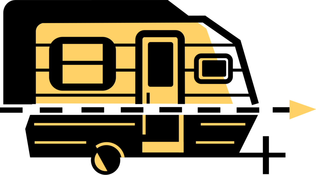 Download Vector Illustration Of Recreational Vehicle Camping ClipartKey