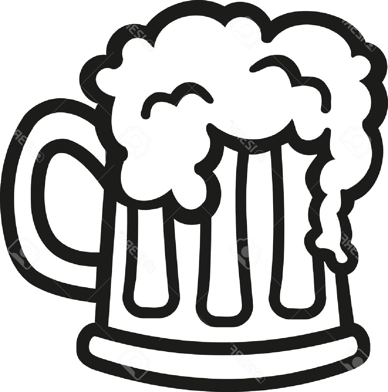 Download Beer Top Glass Clip Art Black And White Cdr Free Vector - Beer