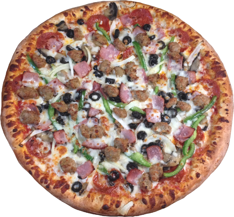 Download Beef Ham And Mushroom Pizza Png ClipartKey