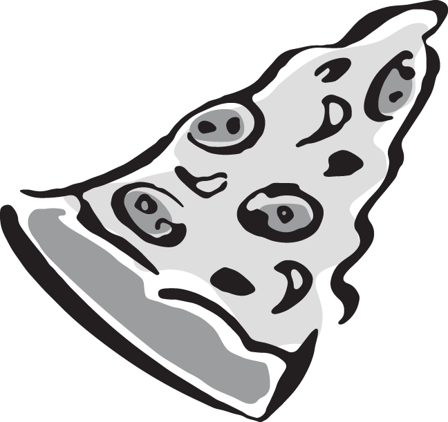 Download Black And White Pizza ClipartKey