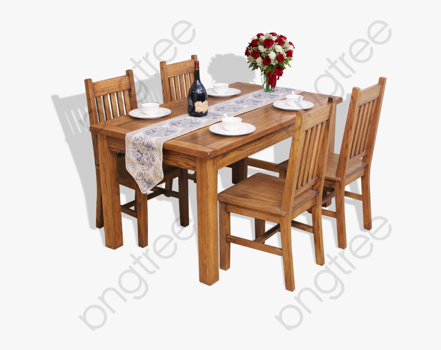 Transparent Kitchen Clipart - Wooden Dining Table Png, Transparent Clipart
