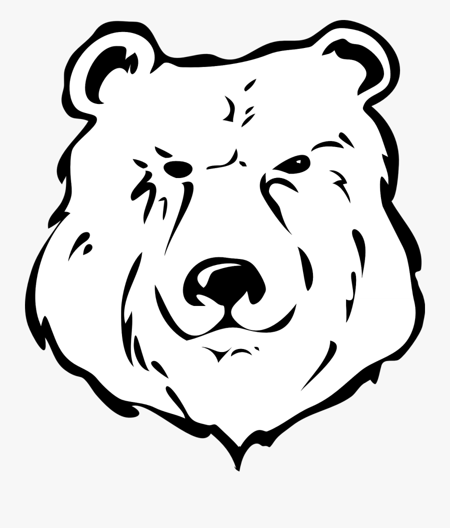 Brown Bear Giant Panda Grizzly Bear Clip Art - Bear Face Clipart Black And White, Transparent Clipart