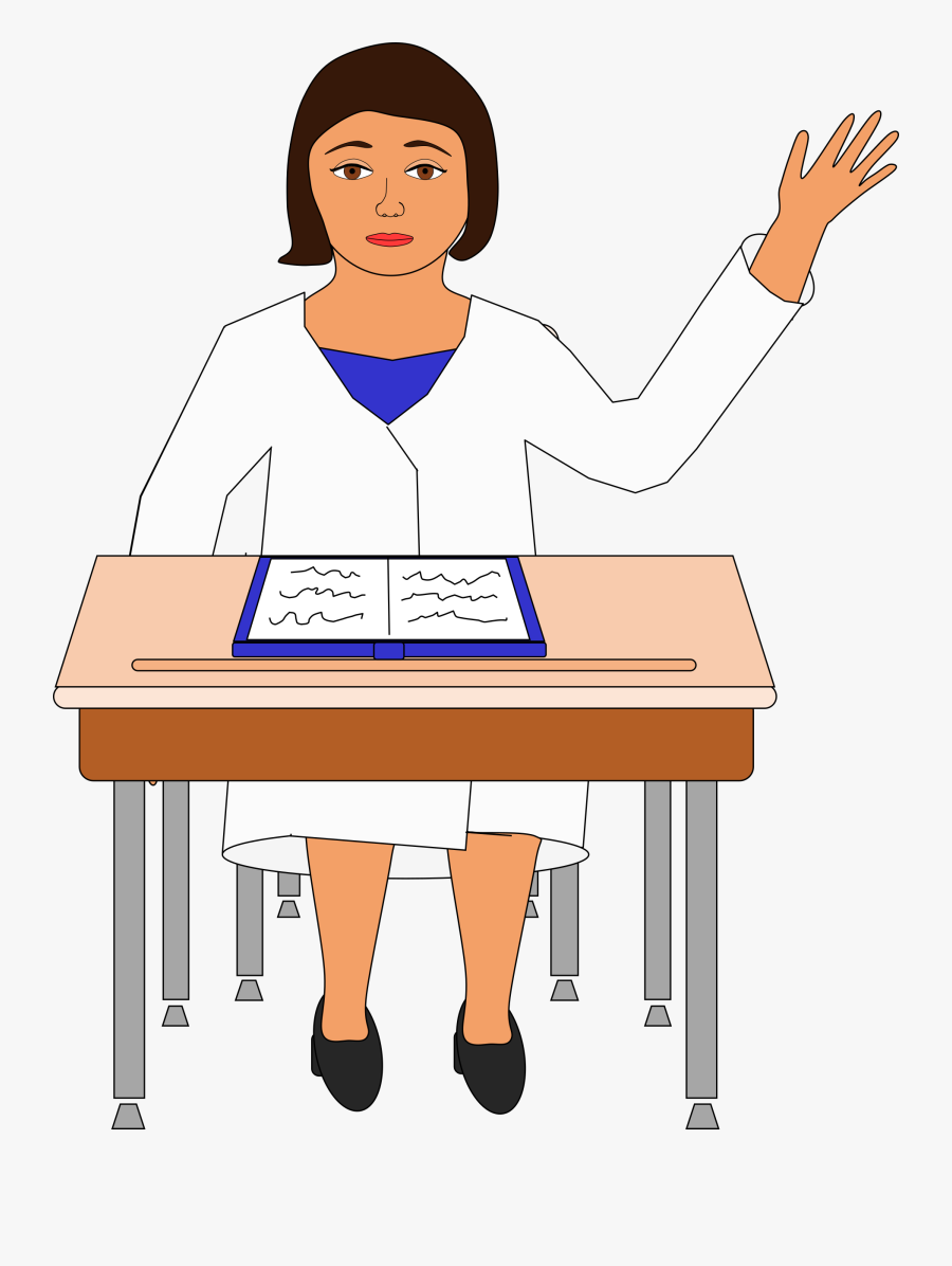 Clip Art Girl Sitting On Desk Person In School Desk Free