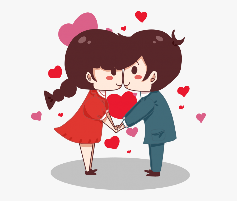 Couple Valentines Day Cartoon Clipart , Png Download