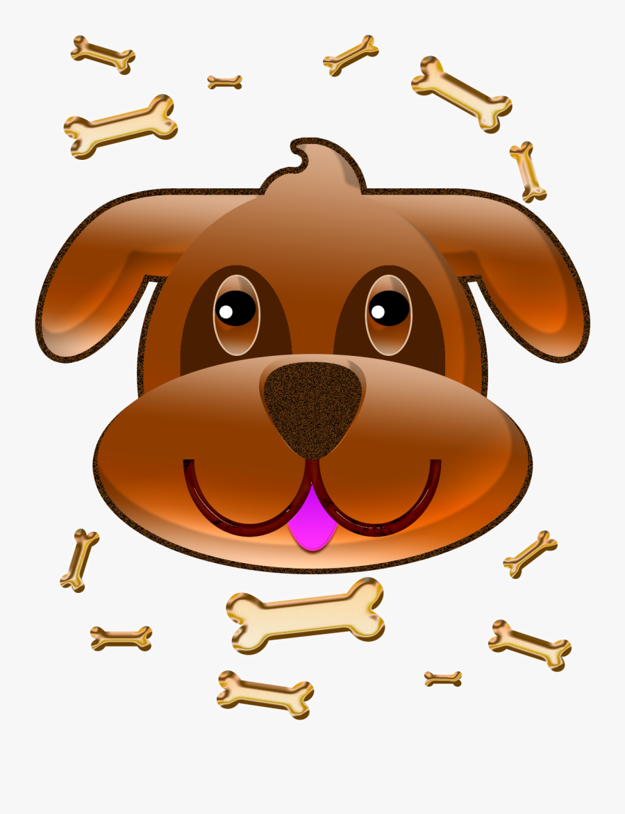 Puppy Face And Doggy Bones Clipart , Png Download - Dog Licks, Transparent Clipart