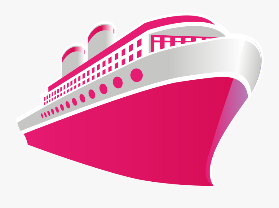 Transparent Cruise Ship Png - Pink Cruise Ship Clip Art, Transparent Clipart