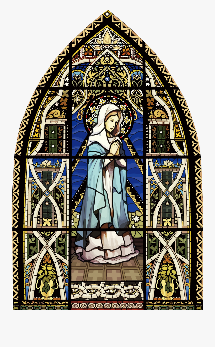 Of Stained Glass Window Vector Church The Clipart - Byzantine Stained Glass Windows Church, Transparent Clipart