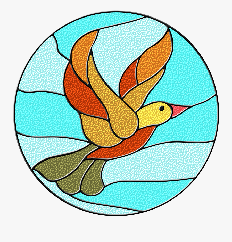Bird Stained Glass Template, Transparent Clipart