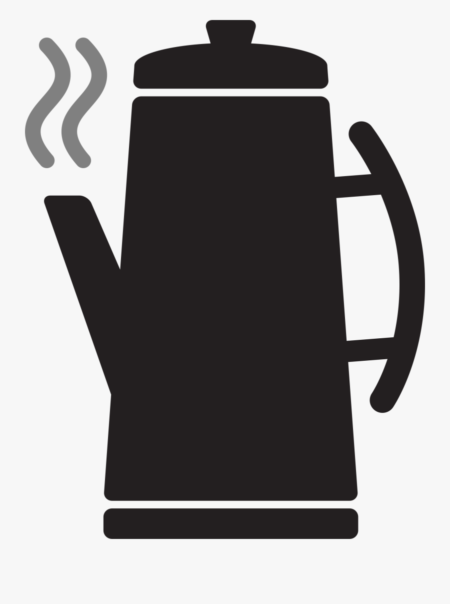 Clipart Kitchen Icon Coffee Percolator - Coffee Pot Clip Art Black White, Transparent Clipart