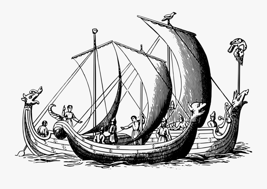 Caravel,monochrome,ship - Anglo Saxon And Viking Boats, Transparent Clipart