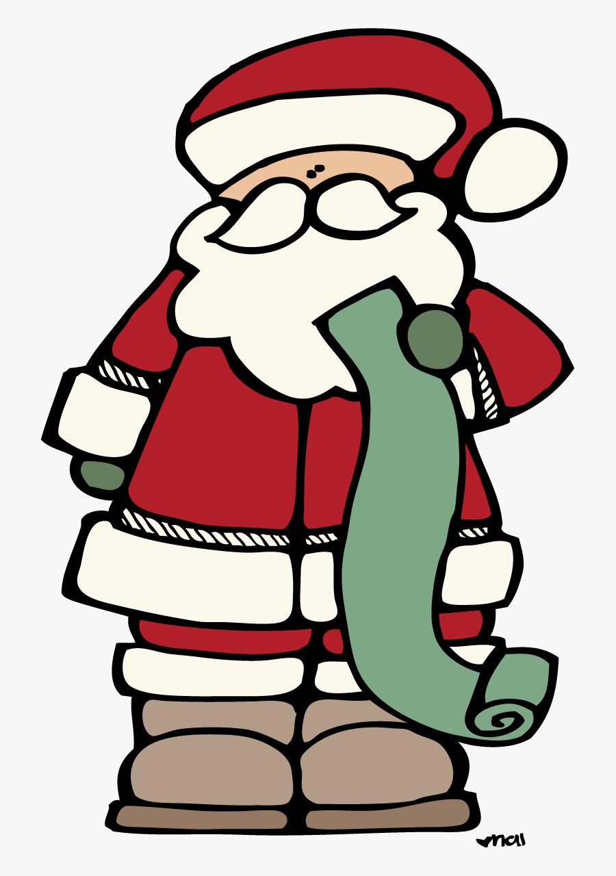 Santa Claus December Clipart - Melonheadz Christmas Clipart Black And White, Transparent Clipart