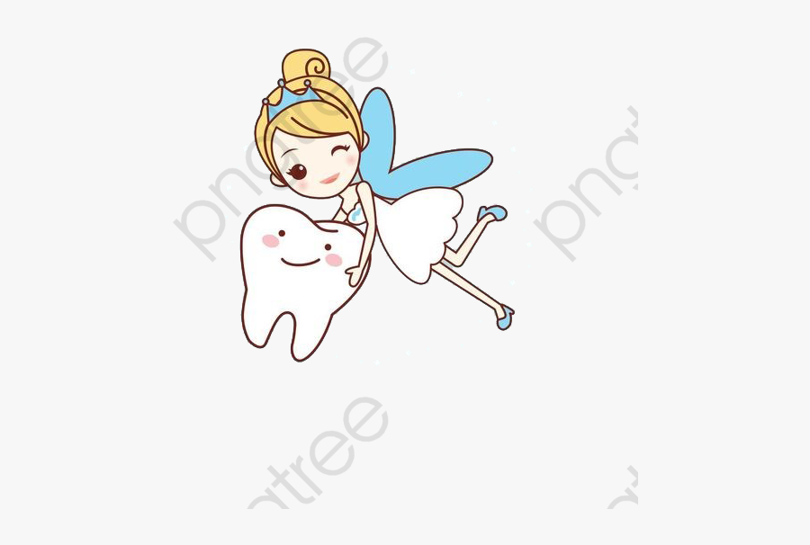 A Little Elf With His Teeth Flying, Tooth, Cartoon - Fada Do Dente Para Imprimir, Transparent Clipart