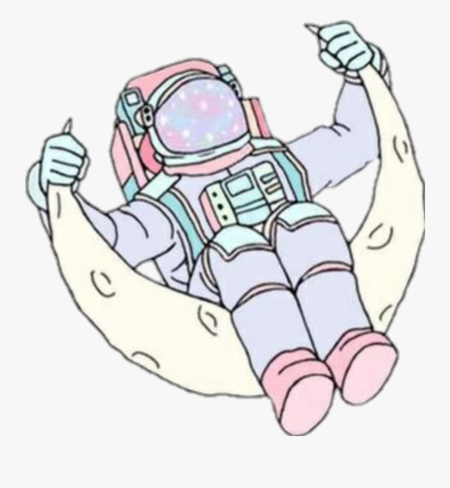 Pastel Astronaut, Transparent Clipart