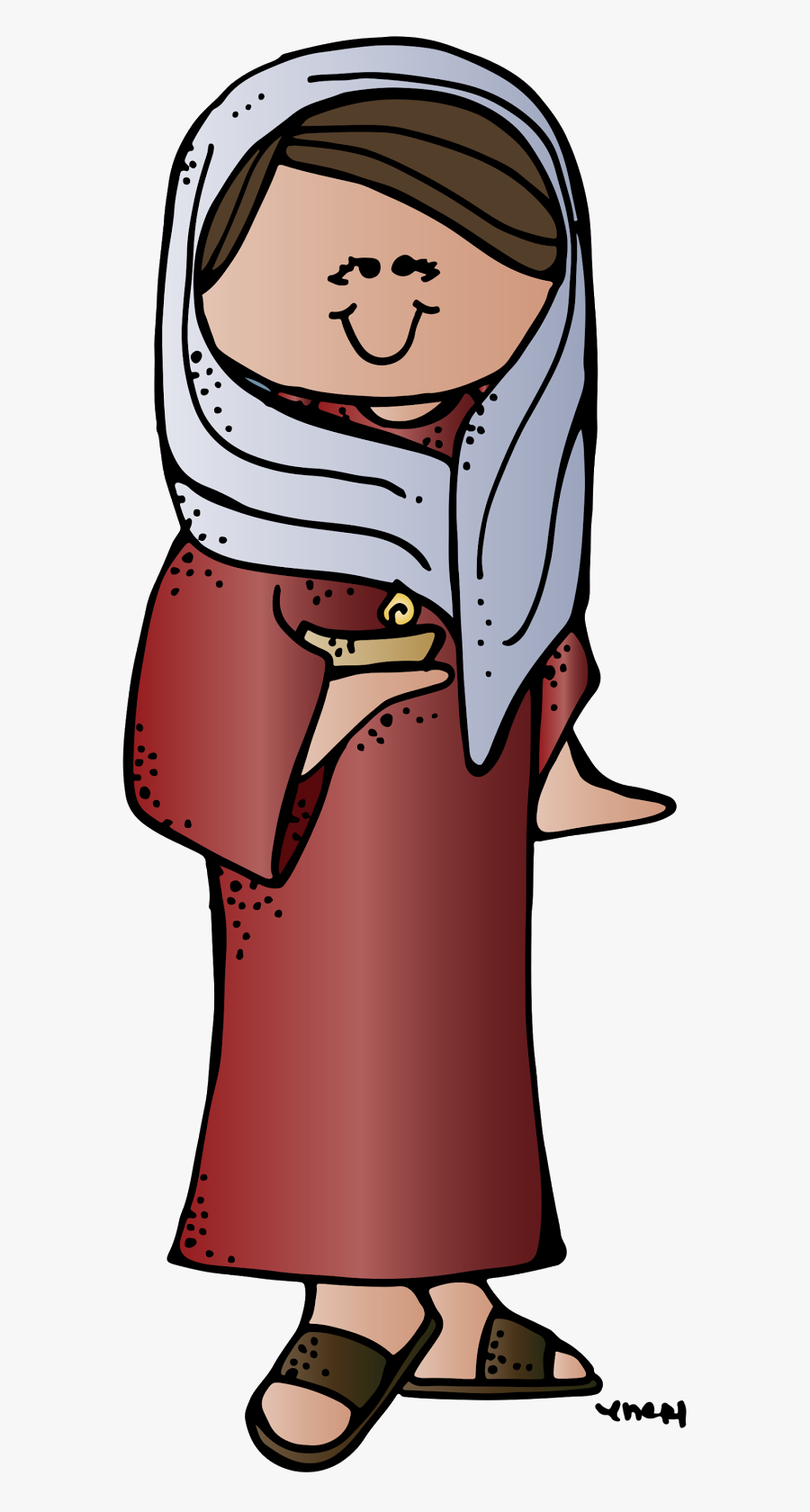Melonheadz Lds Illustrating Virgin - Bible Woman Clipart, Transparent Clipart