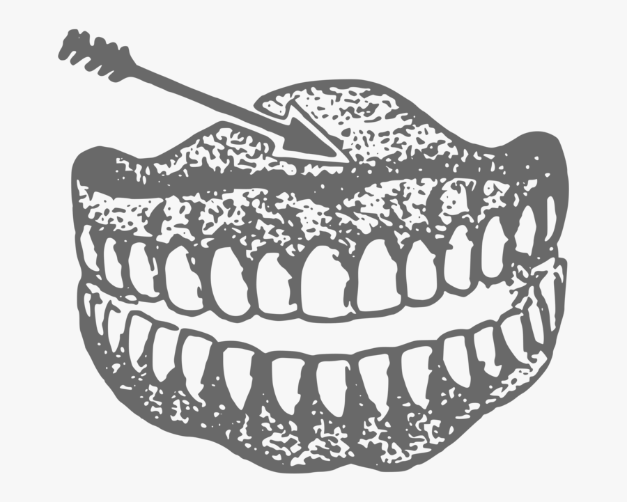 Teeth Drawing Transparent Png Clipart Free Download - Dentures Black And White, Transparent Clipart
