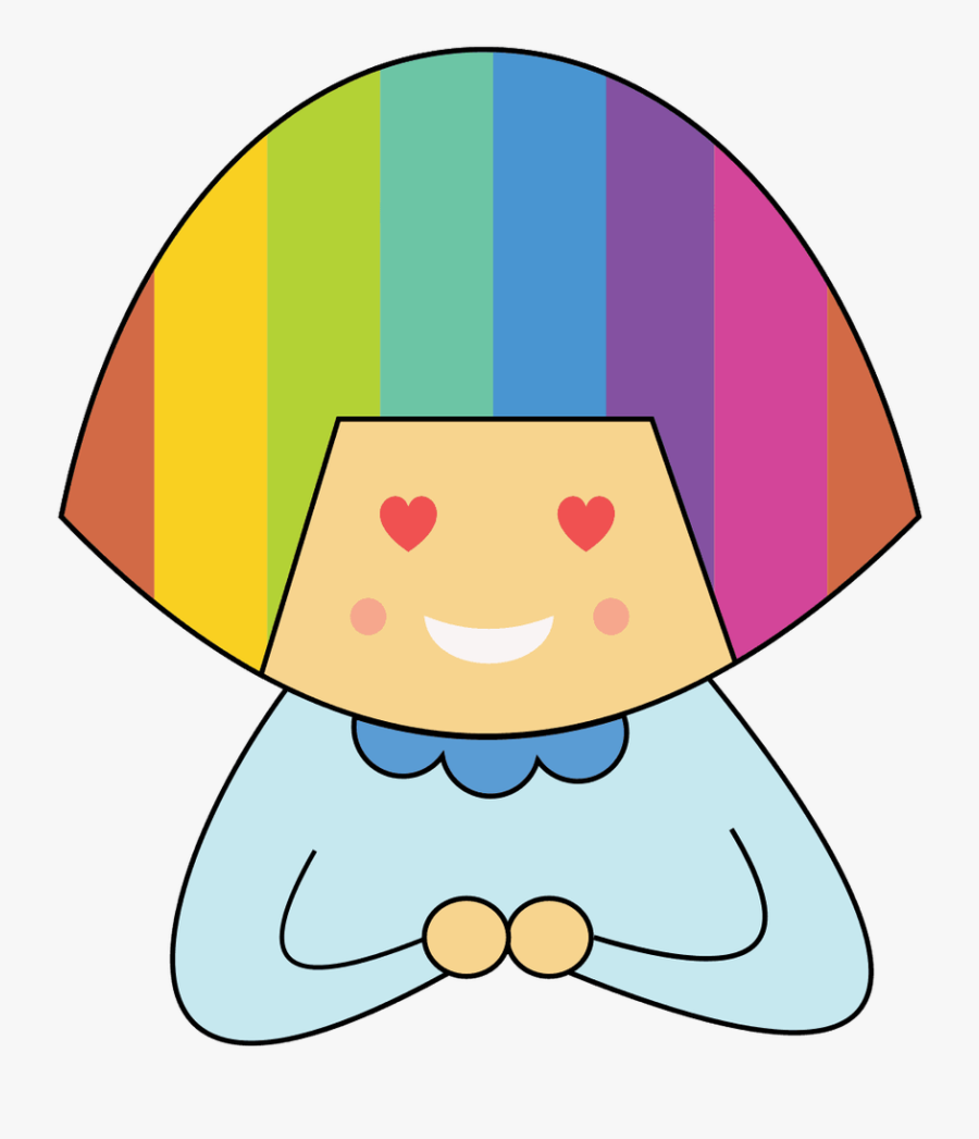Rainbow Hair Clipart - Cartoon, Transparent Clipart