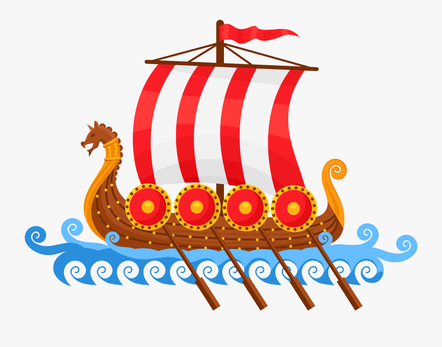 Viking Ship Freebie - Cartoon Viking Ship Clipart, Transparent Clipart