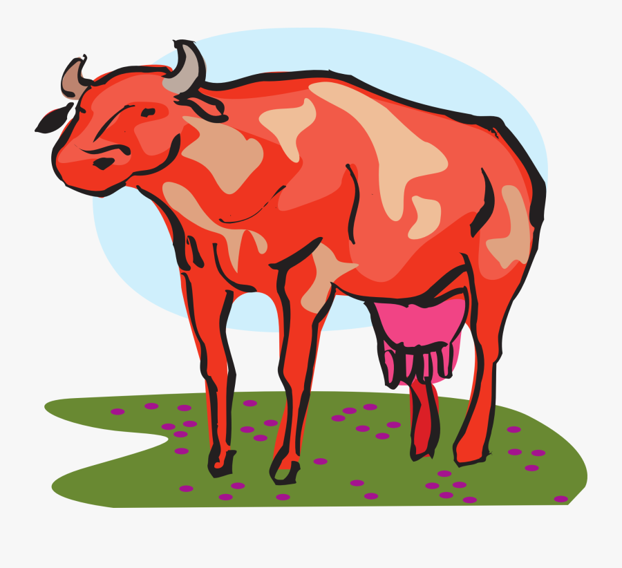 Red Cow Clipart, Transparent Clipart