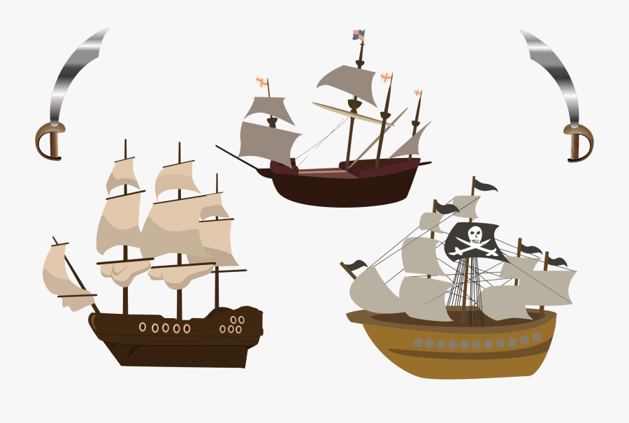 Three Ships Big Image - Three Boats Clip Art, Transparent Clipart