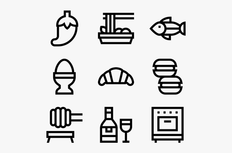 Kitchen Utensils Icons, Transparent Clipart