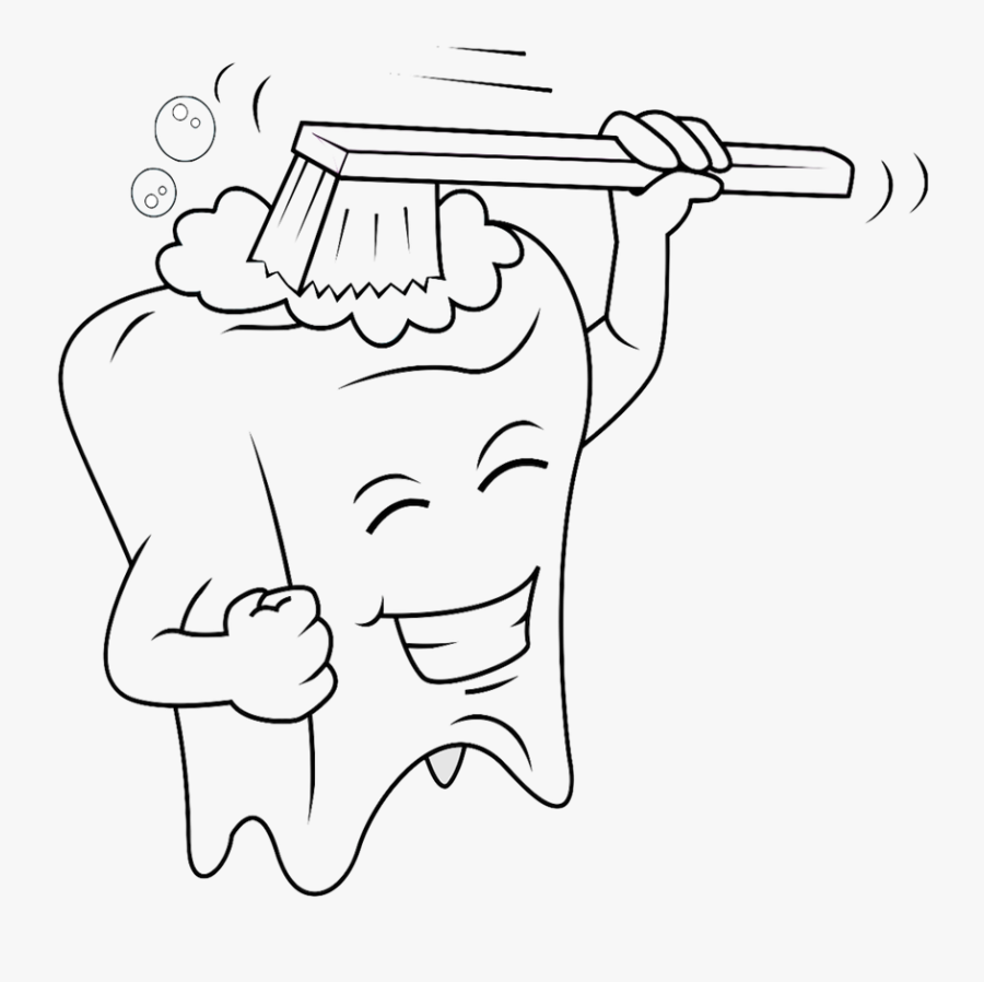 Transparent Brush Teeth Clipart - Brush Teeth Black And White, Transparent Clipart