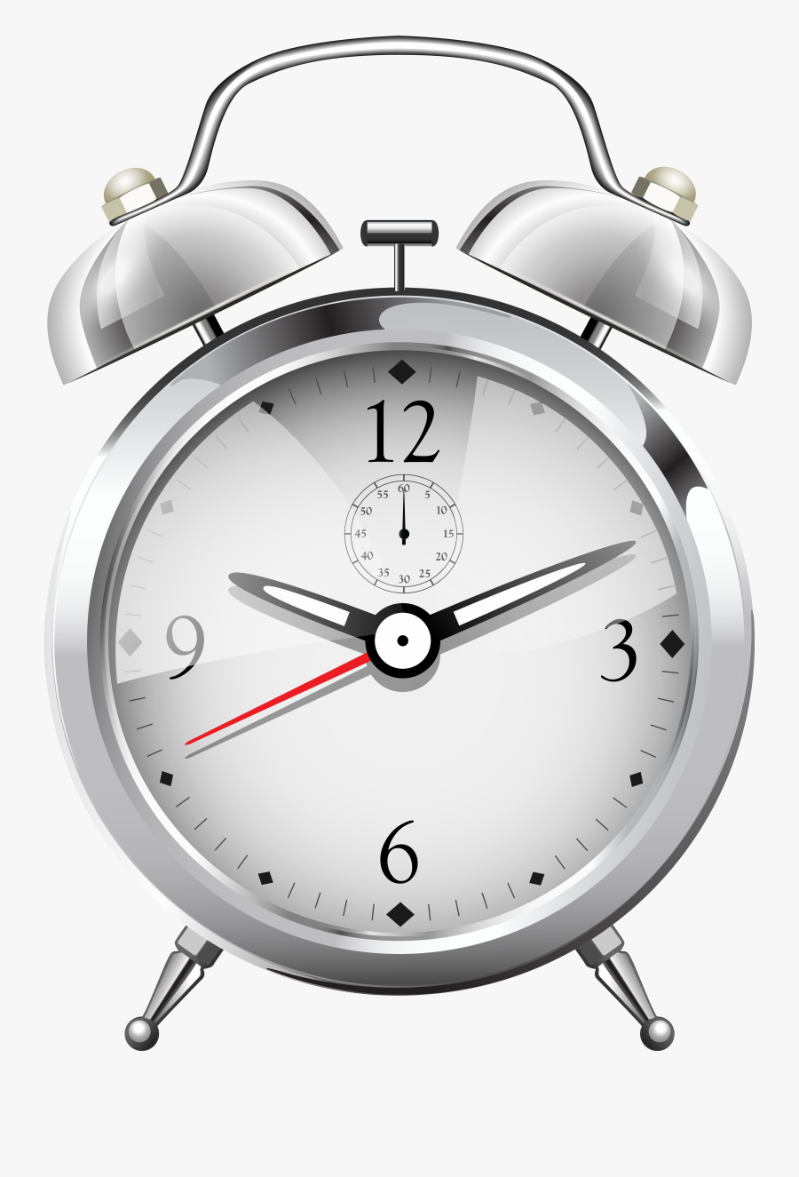 Silver Alarm Clock Png Clip Art - Alarm Clock Png Transparent, Transparent Clipart