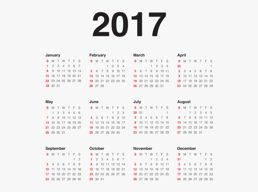 2017 Calendar Transparent Png Clip Art Image - Calendar 2017 Png, Transparent Clipart
