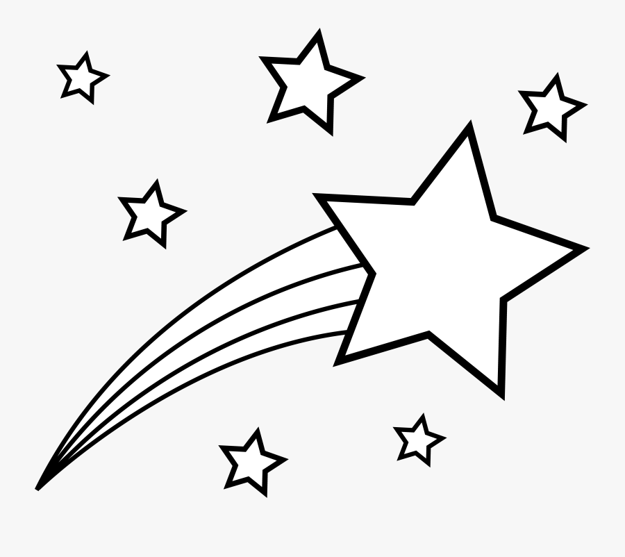 Space Clip Art - Shooting Star Clipart Black And White, Transparent Clipart