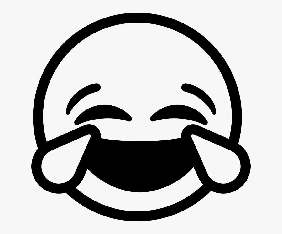 Transparent Emoji Clip Art - Laughing Emoji Black And White, Transparent Clipart
